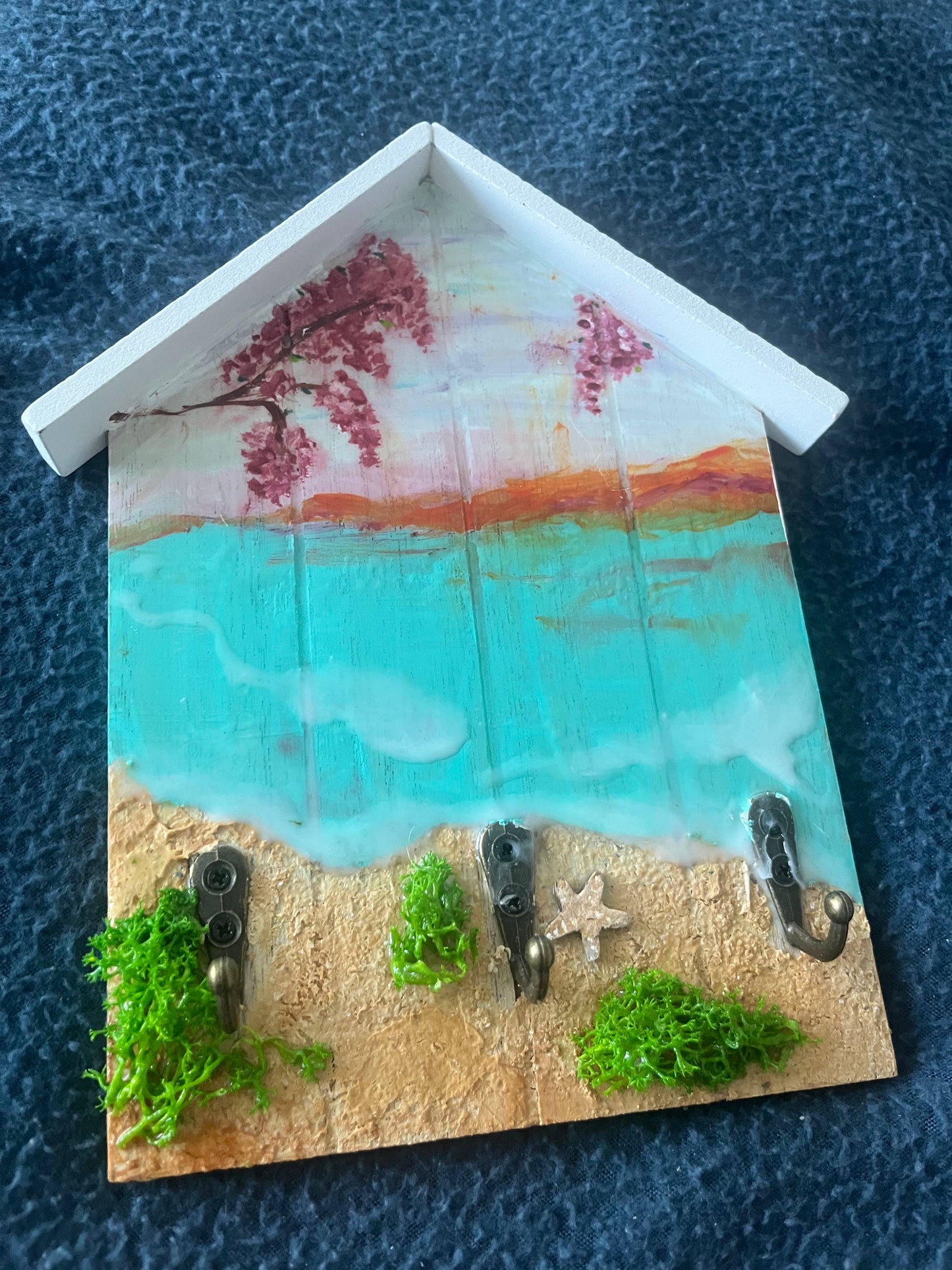 Ocean themed key stand, Resin key stand