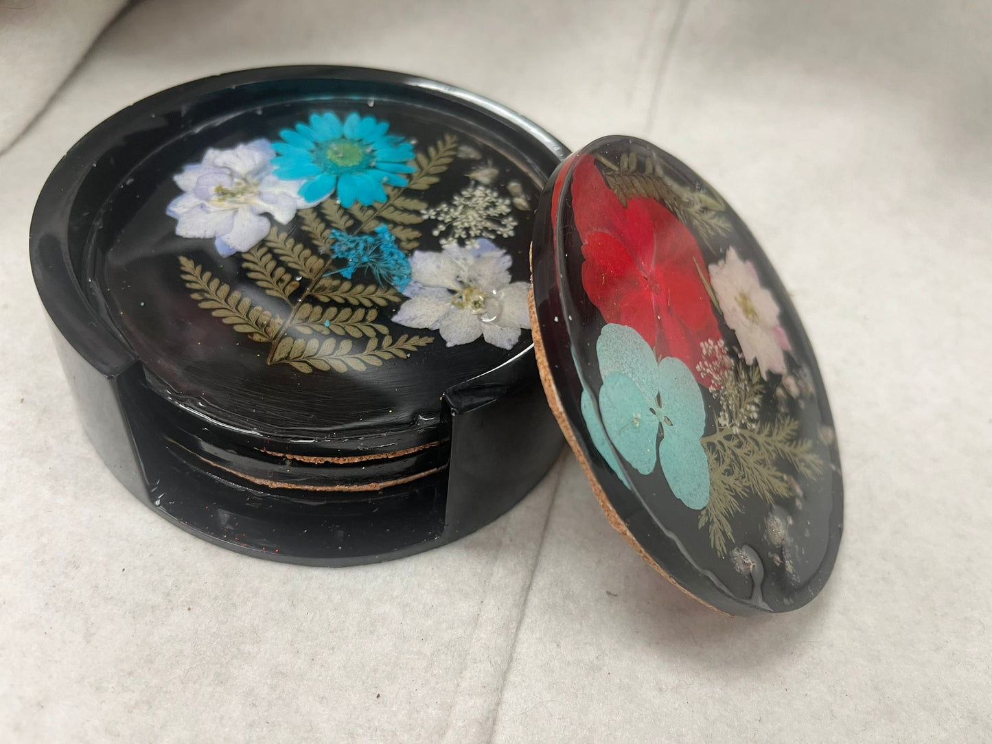 Floral Essence Handmade Resin Coasters