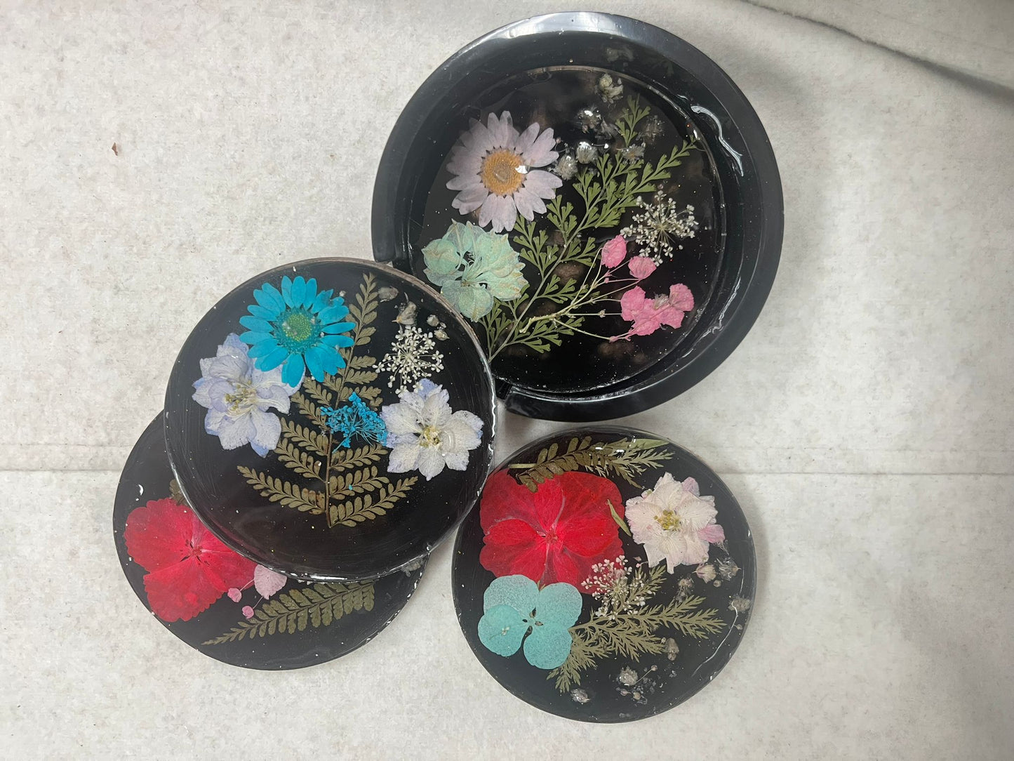 Floral Essence Handmade Resin Coasters