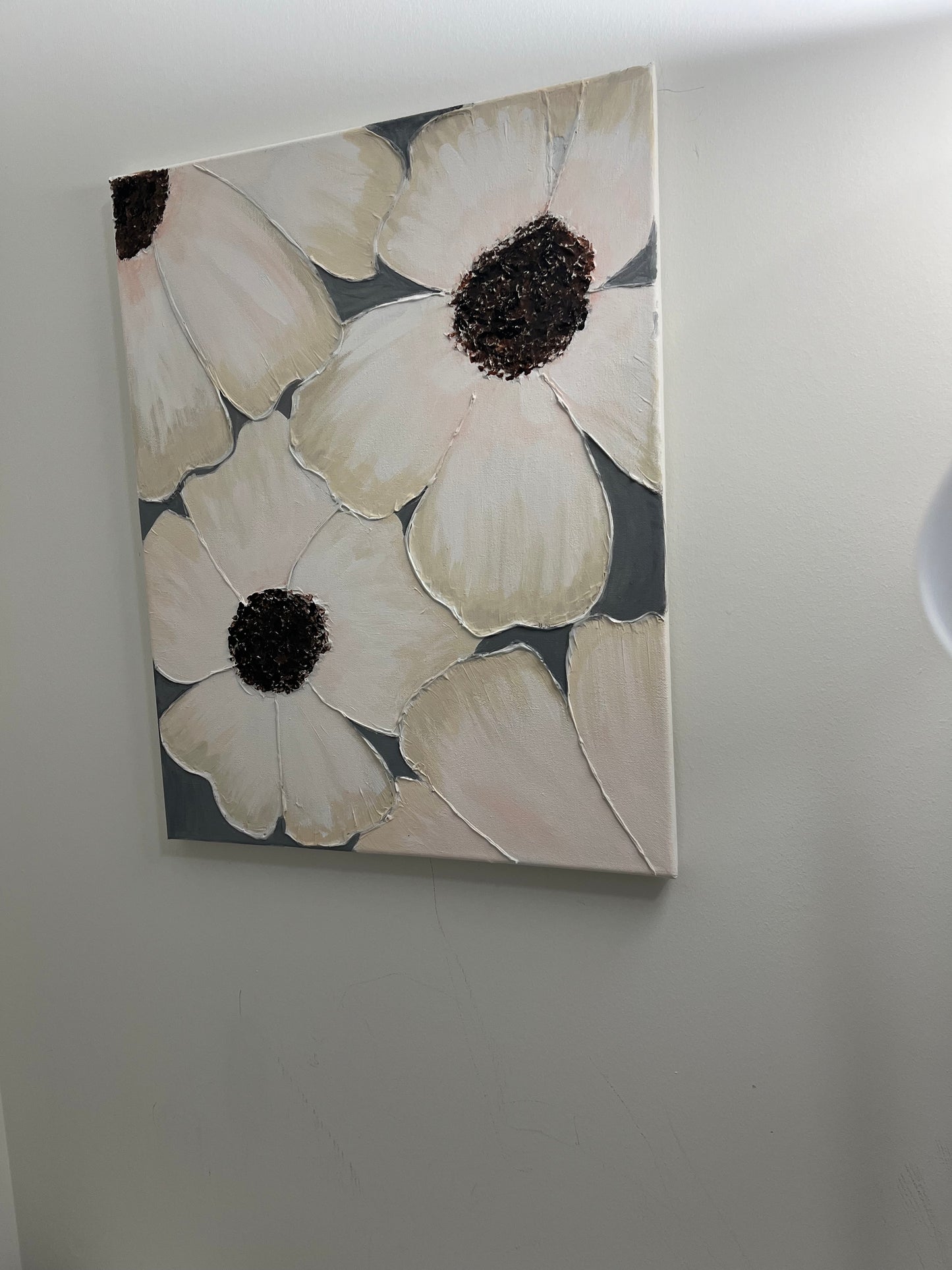 3D Flowers Painting on Canvas Original Acrylic Painting Heavy Textured Painting Floral Wall Decor